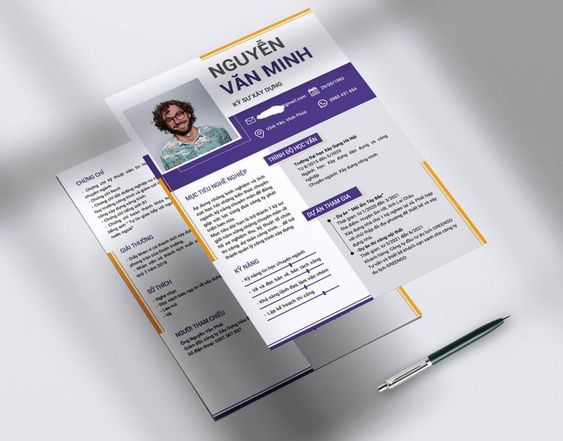 Mẫu CV đơn sắc - ấn tượng tạo nên từ sự tinh tế