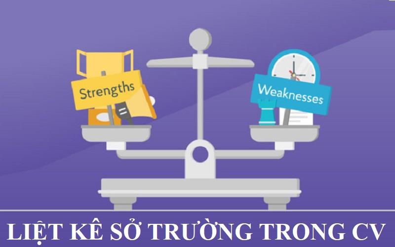 Liệt kê sở trường ngắn gọn trong phần sở trường CV xin việc