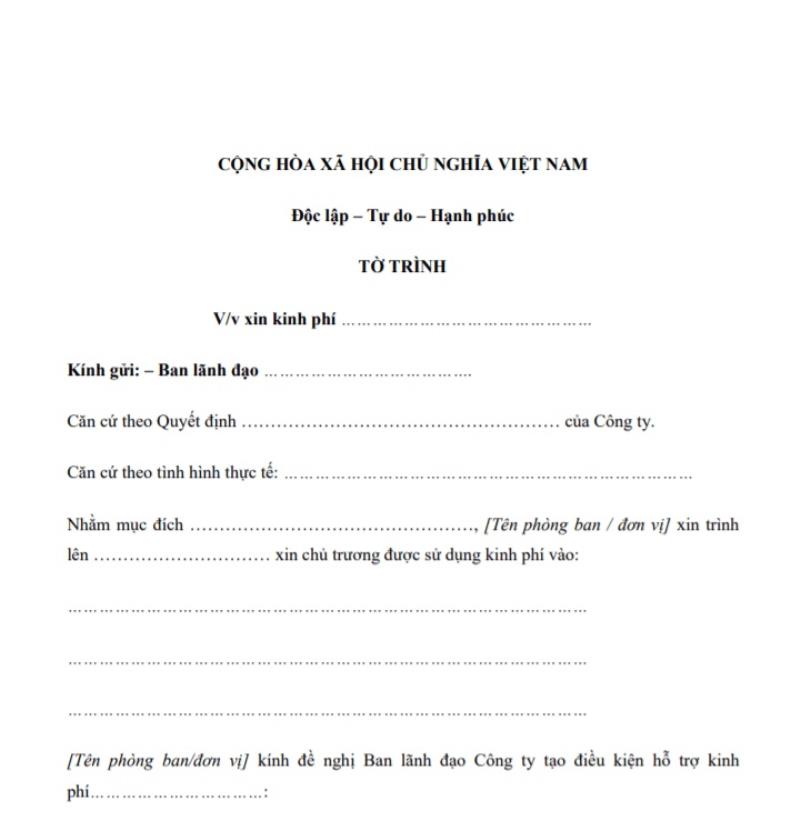 Lý do viết đơn xin hỗ trợ kinh phí