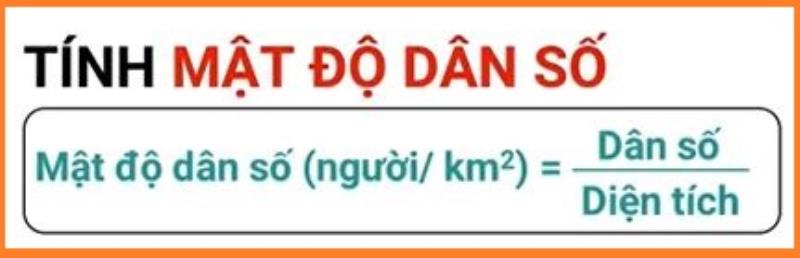Công thức tính mật độ dân số
