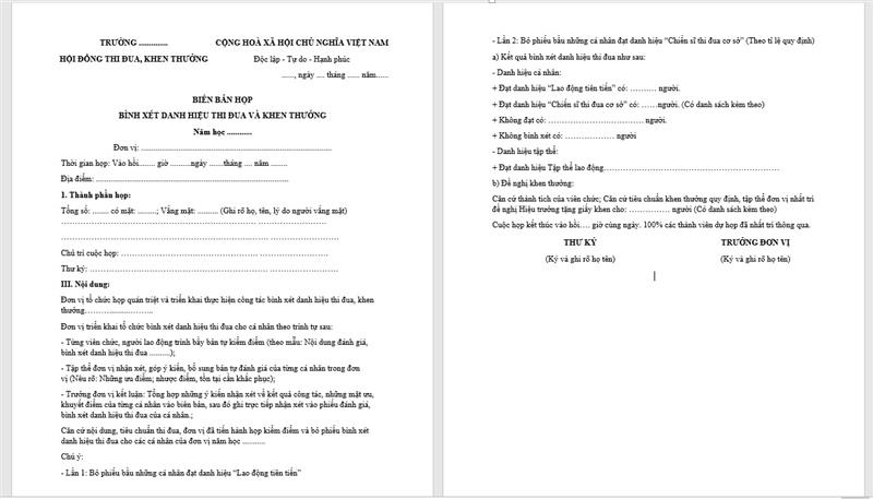 Nội dung cơ bản có trong Biên bản kiểm phiếu