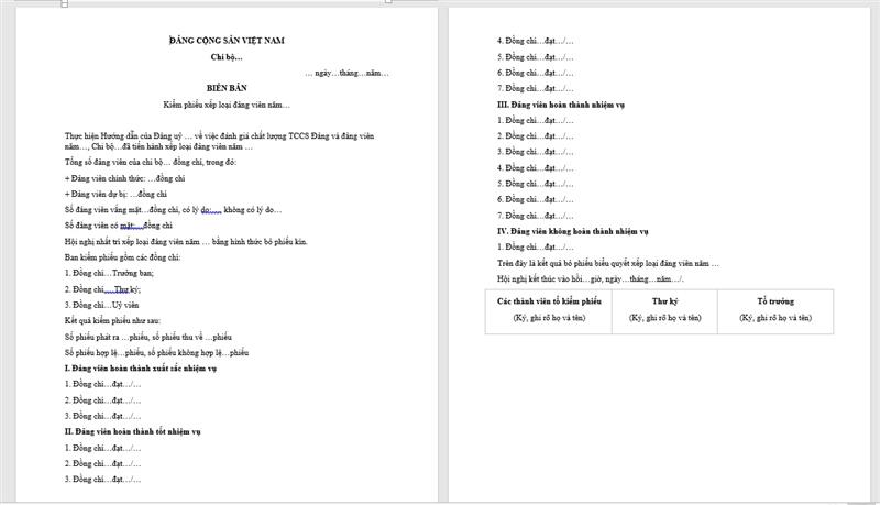 Biên bản kiểm phiếu có hình thức như thế nào?