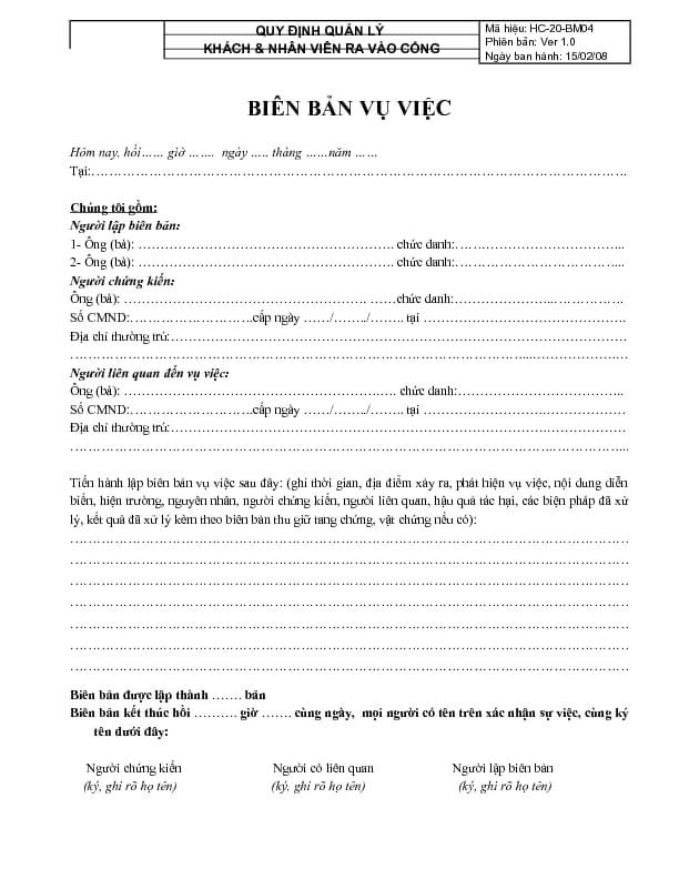 Yêu cầu về mặt hình thức