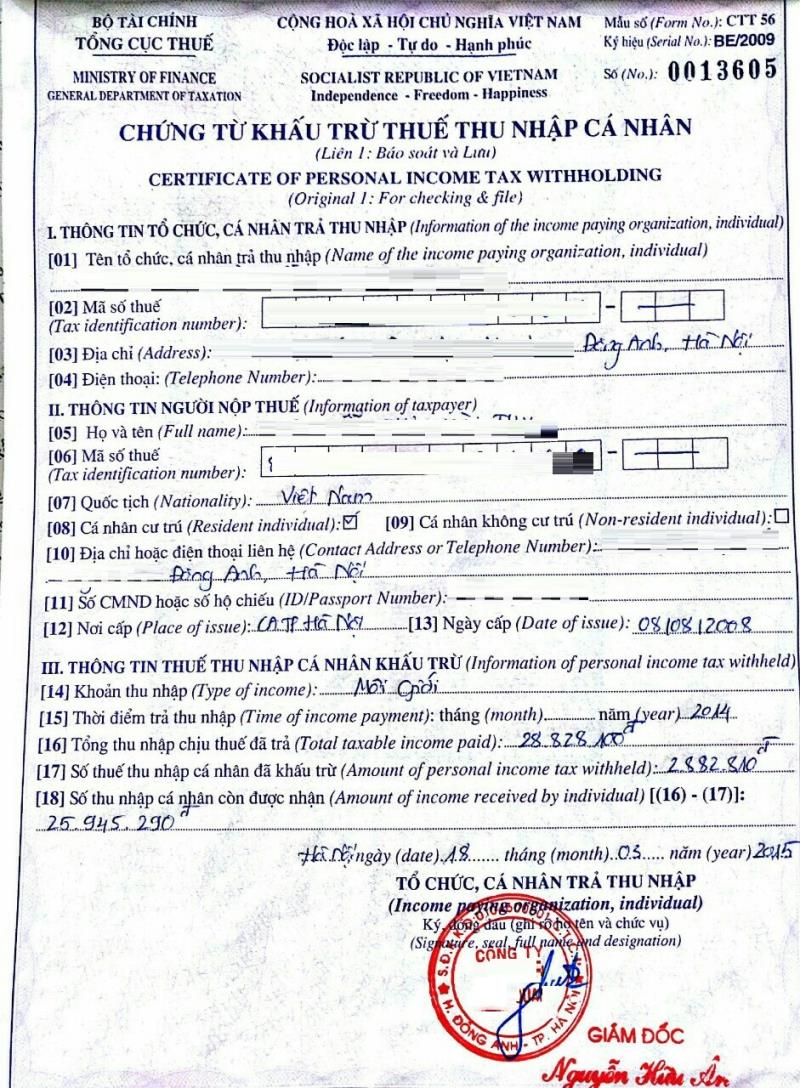 Trường hợp cần phải cấp chứng từ khấu trừ thuế TNCN