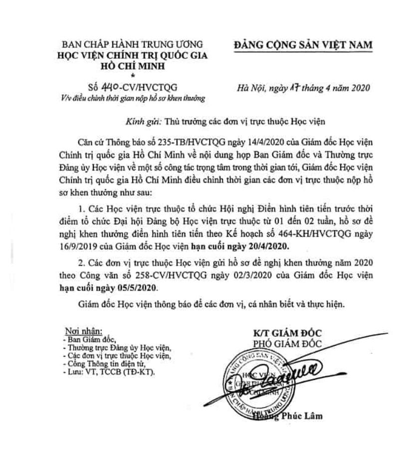  Nội dung của công văn điều chỉnh thông tin cập nhật