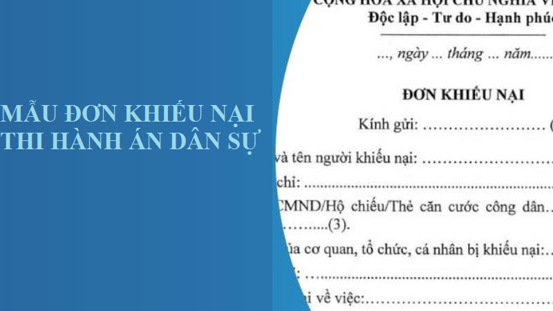 Hướng dẫn viết mẫu đơn khiếu nại thi hành án dân sự