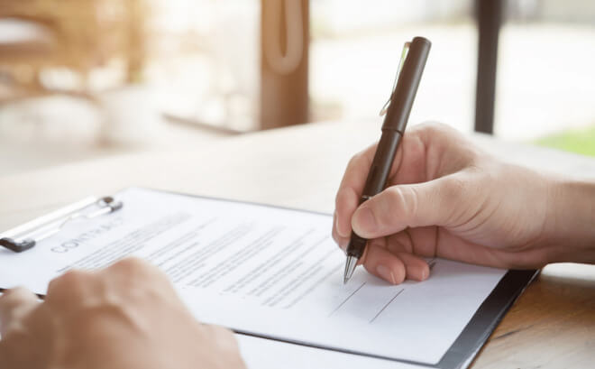 Ký xác nhận trong phần kết đơn