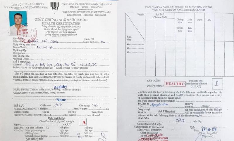 Thông tin nội dung cần điền trong giấy chứng nhận sức khỏe đi Nhật