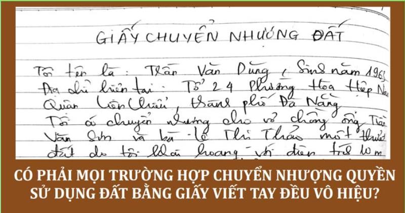 Tìm hiểu mẫu giấy viết tay mua bán đất nông nghiệp