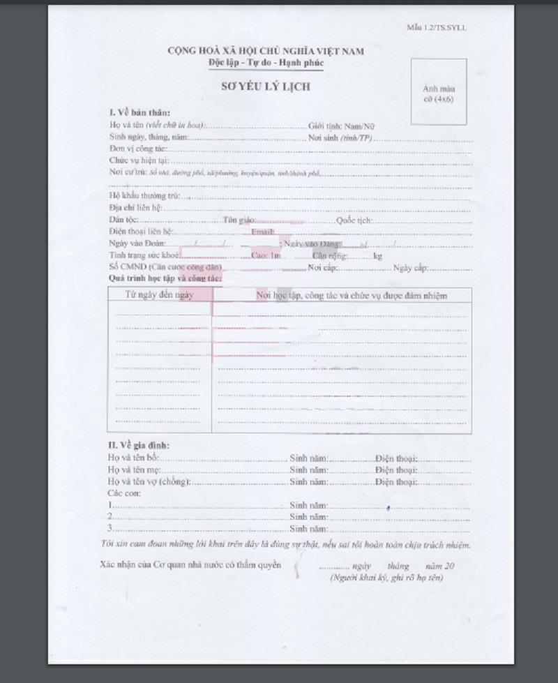 Viết phần Bản thân trong lý lịch học viện tư pháp