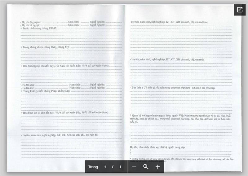 Cách điền phần Sơ yếu lý lịch