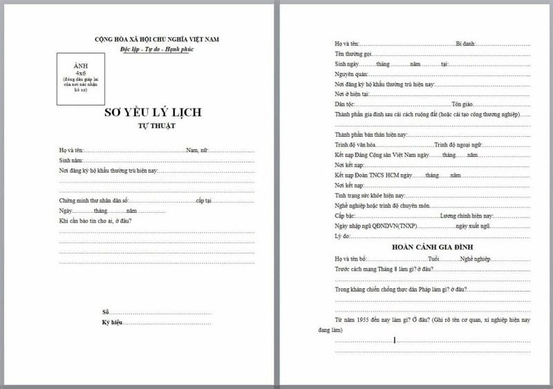 Cách viết mẫu SYLL tự thuật thi công chức