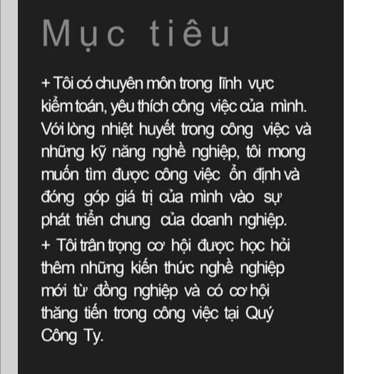 Mục tiêu nghề nghiệp