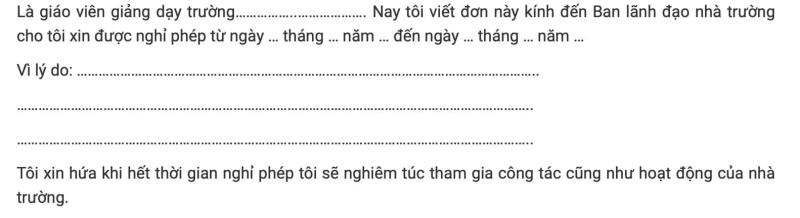 Cách trình bày nội dung chính đơn xin nghỉ việc không lương