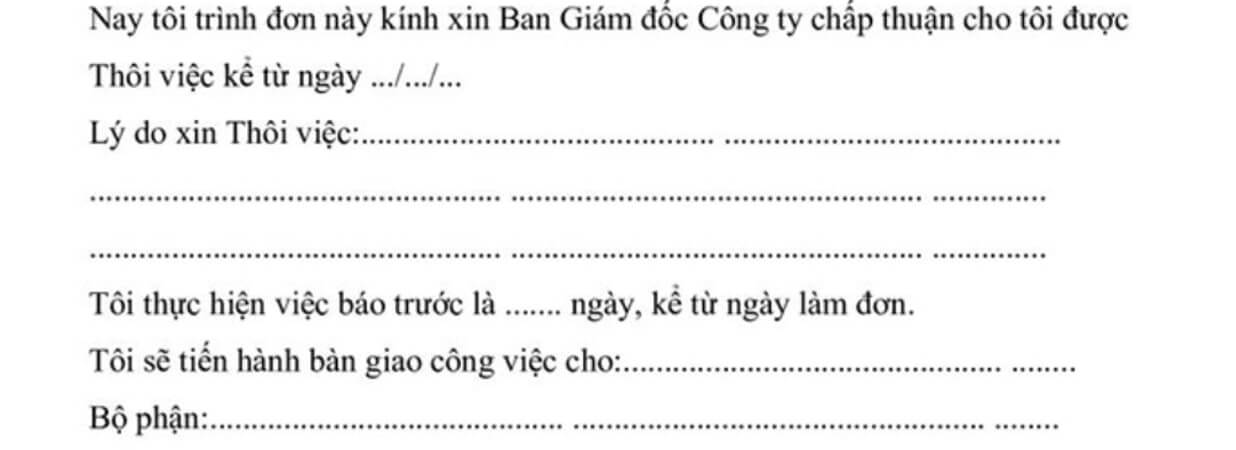 Cách viết nội dung chính đơn xin nghỉ việc