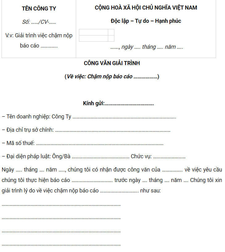 Nội dung cụ thể về cách viết công văn giải trình