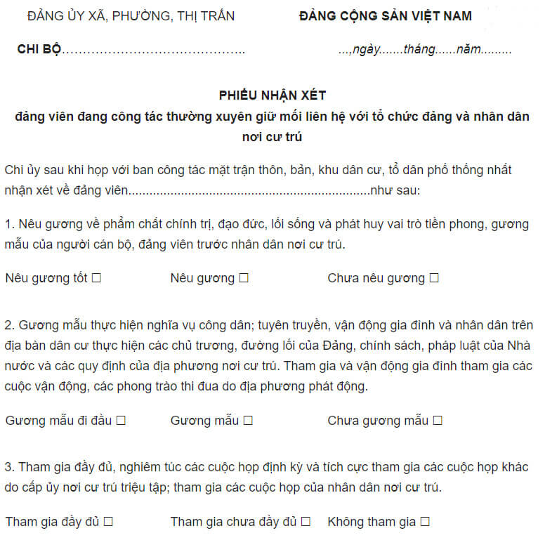 Trình bày các thông tin mở đầu của nhận xét