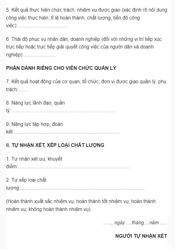 Các thông tin chính có trong phiếu