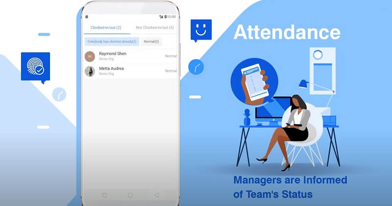 Tính năng chấm công trên dingtalk