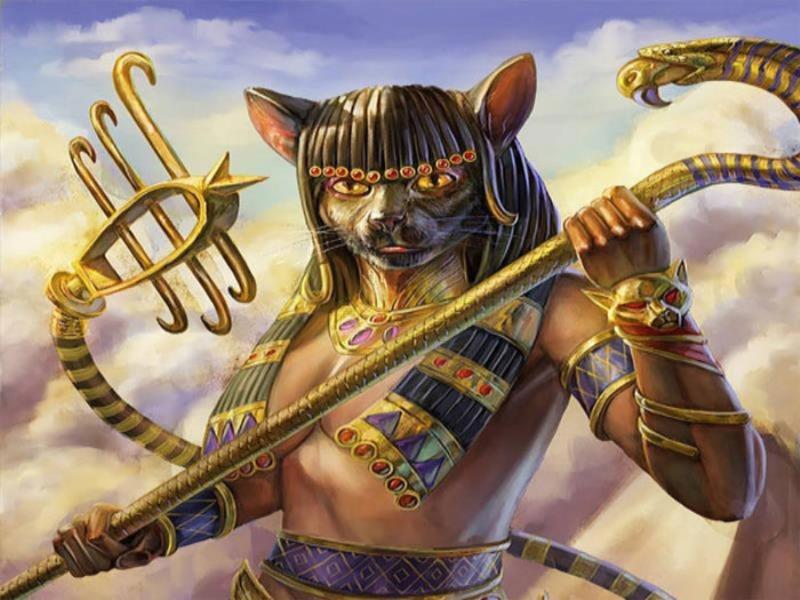 Nữ thần Bastet sở hữu cái đầu tương tự linh miêu