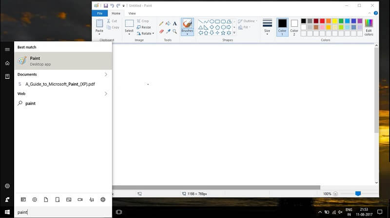 Paint được cài đặt mặc định trong các phiên bản Windows
