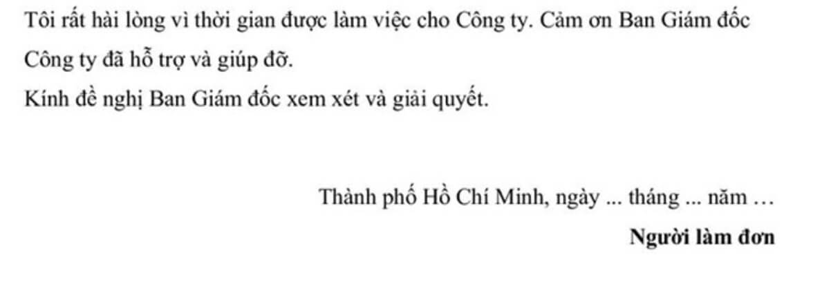 Cách viết kết đơn xin nghỉ việc