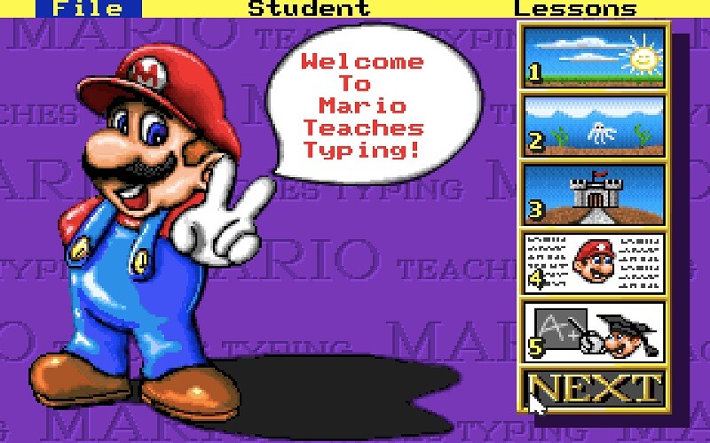 Phần mềm Mario Teaches Typing