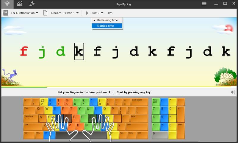 Giao diện của ứng dụng RapidTyping Portable