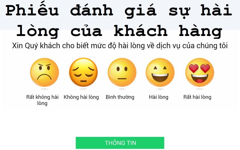 Phiếu đánh giá online về mức độ hài lòng của khách