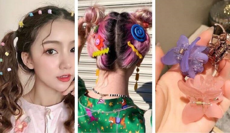 Kẹp tóc phong cách Y2K