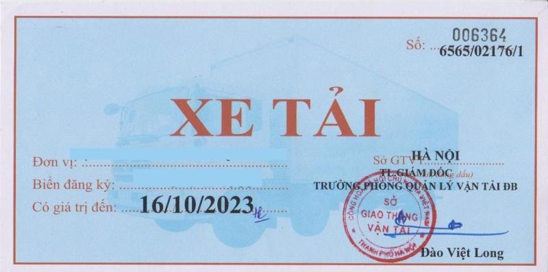 Phù hiệu xe chạy hợp đồng