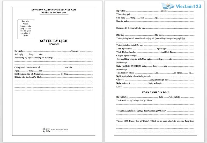 Xác nhận sơ yếu lý lịch về mặt nội dung