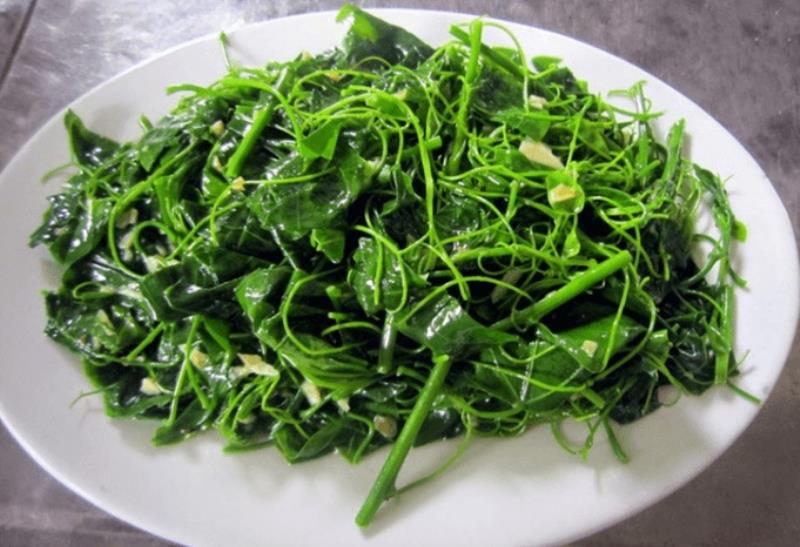 Rau bò khai xào tỏi rất thơm ngon