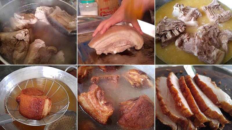 Sơ chế thịt heo làm khâu nhục