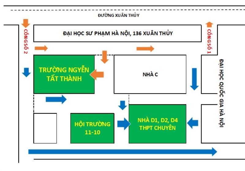Sơ đồ trường THPT chuyên Sư phạm Hà Nội
