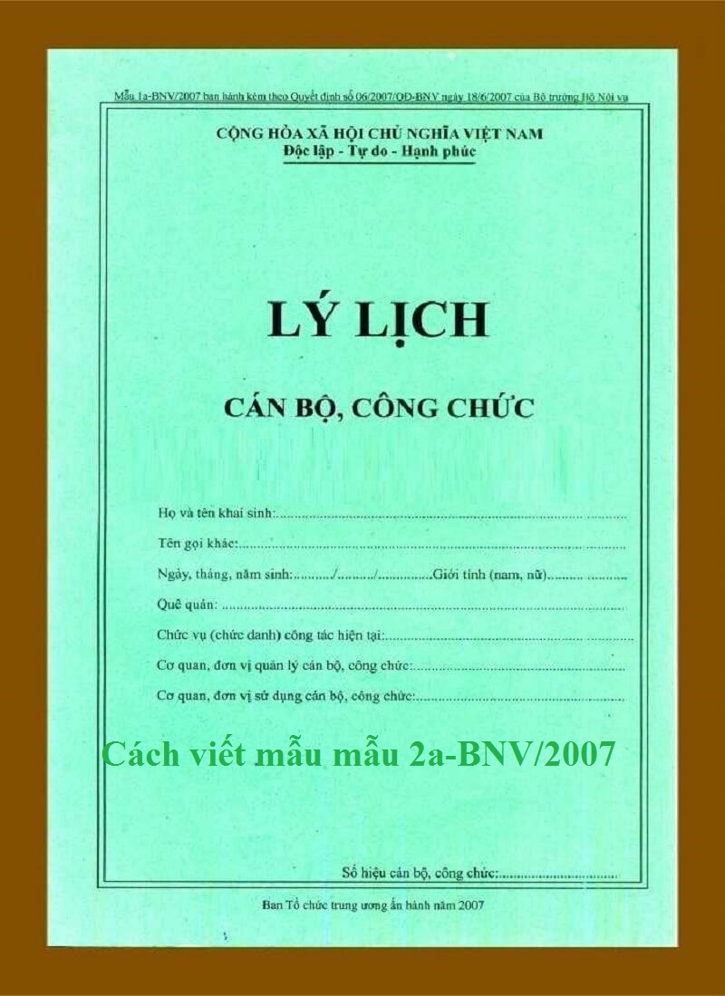 Định nghĩa mẫu 2a-BNV/2007