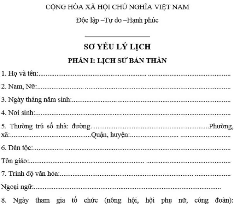 Kỹ năng tin học kém sẽ xảy ra nhiều lỗi khi đánh máy sơ yếu lý lịch