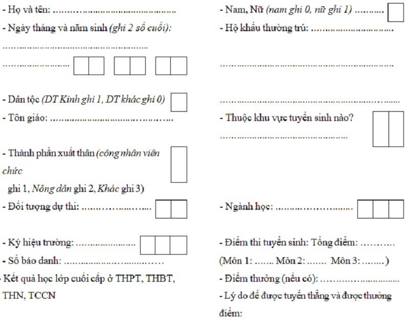 Sơ yếu lý lịch học sinh cấp 2 khá đơn giản và dễ viết