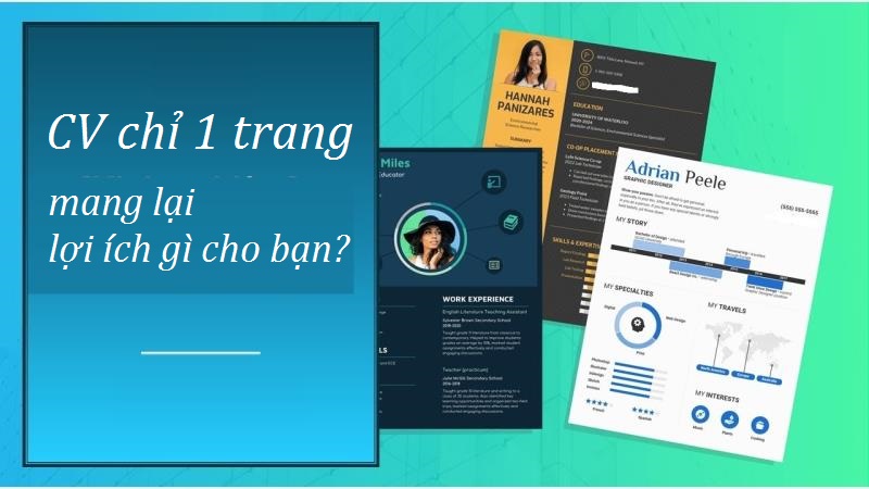 Vai trò, lợi ích của mẫu CV xin việc một trang giấy