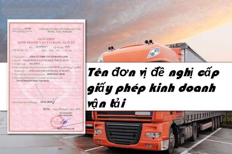 Viết chính xác tên đơn vị kinh doanh vận tải