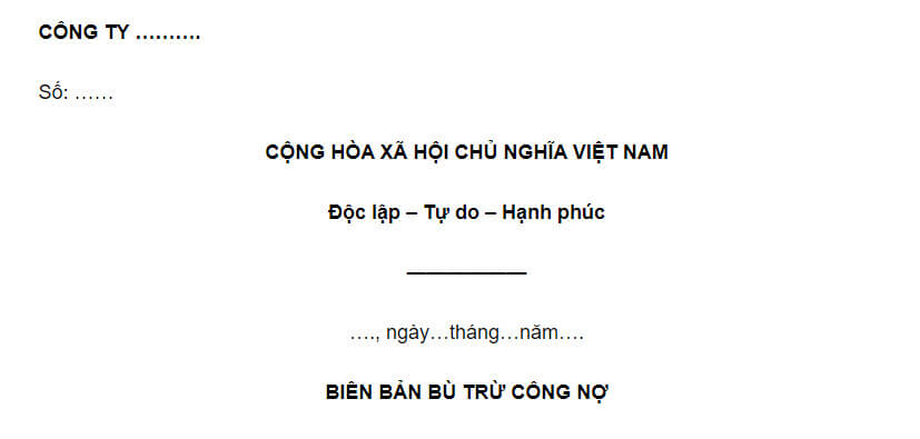 Nội dung trong phần mở đầu của hợp đồng bù trừ công nợ