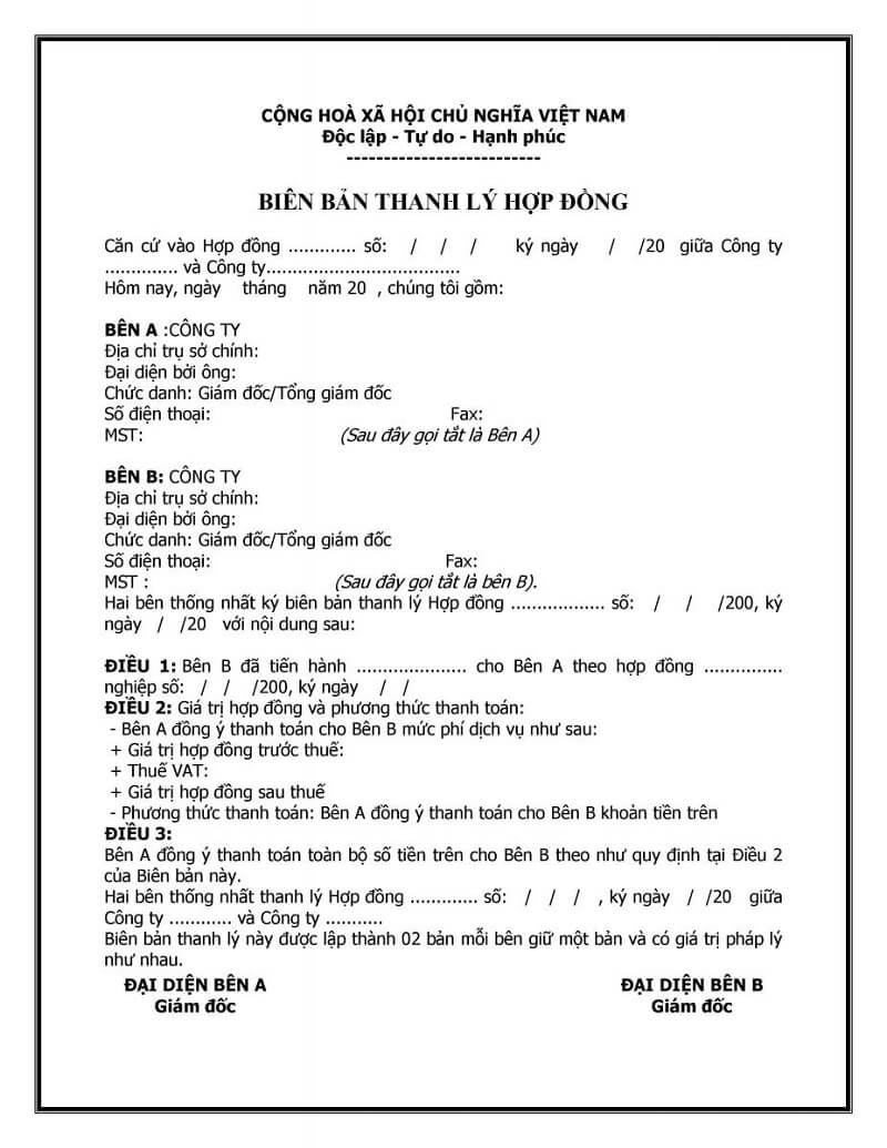 Nội dung biên bản