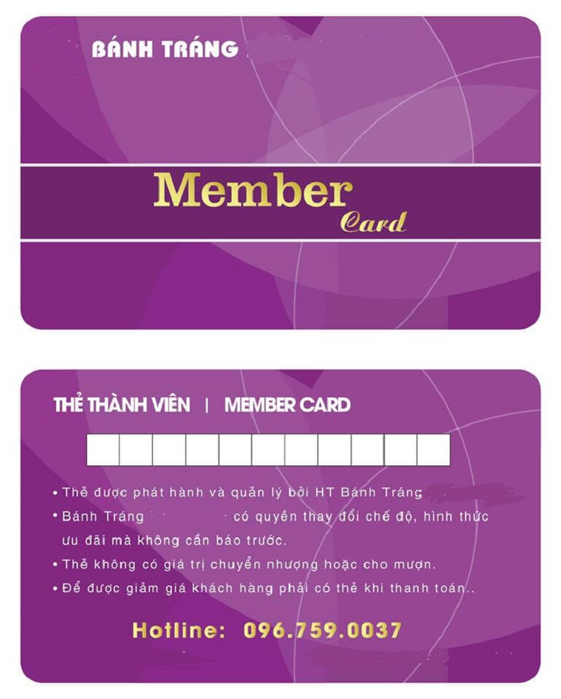 Thẻ thành viên gồm những nội dung gì