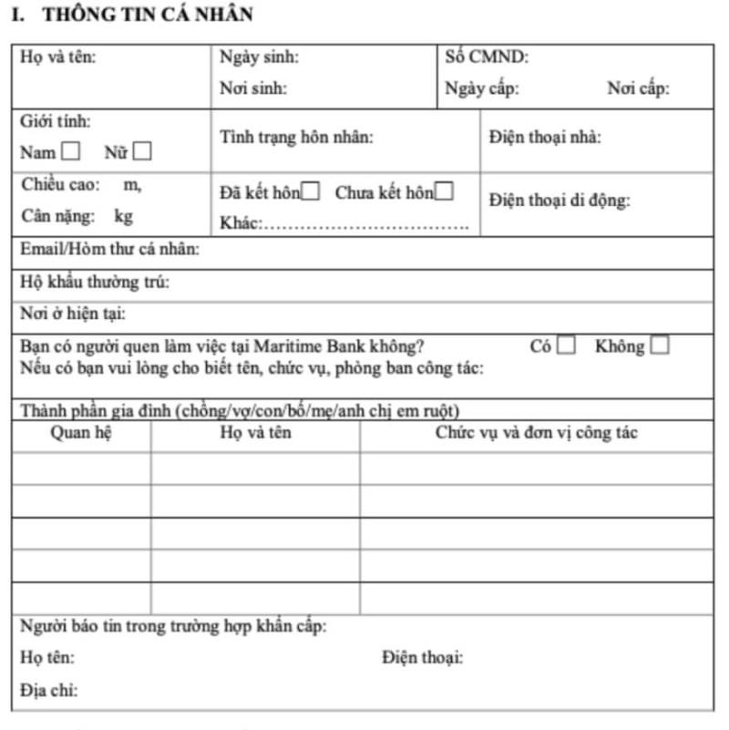 Thông tin cá nhân