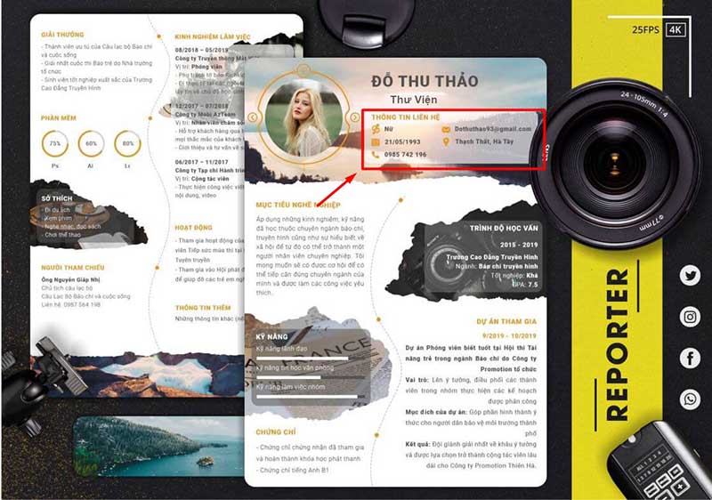 Thông tin liên hệ trong CV xin việc thư viện rất quan trọng