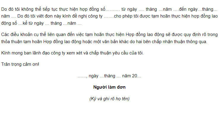 Nội dung phần kết của đơn thỏa thuận