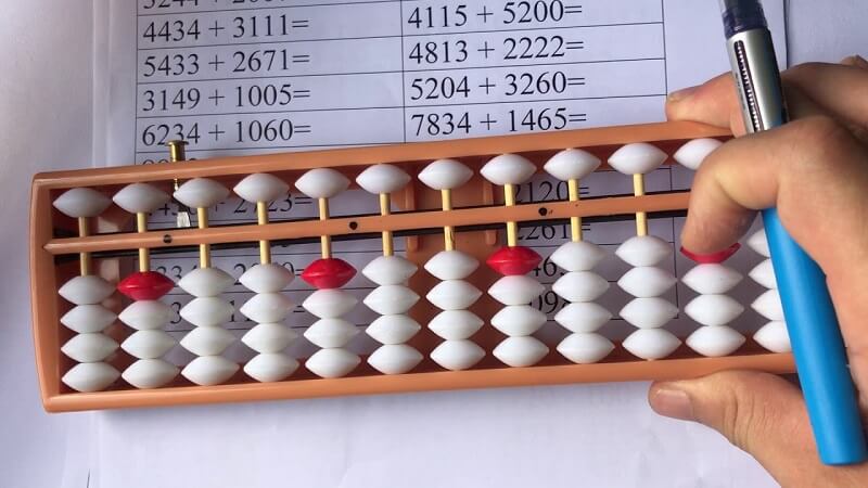 Sử dụng các hạt để biểu thị cho các con số