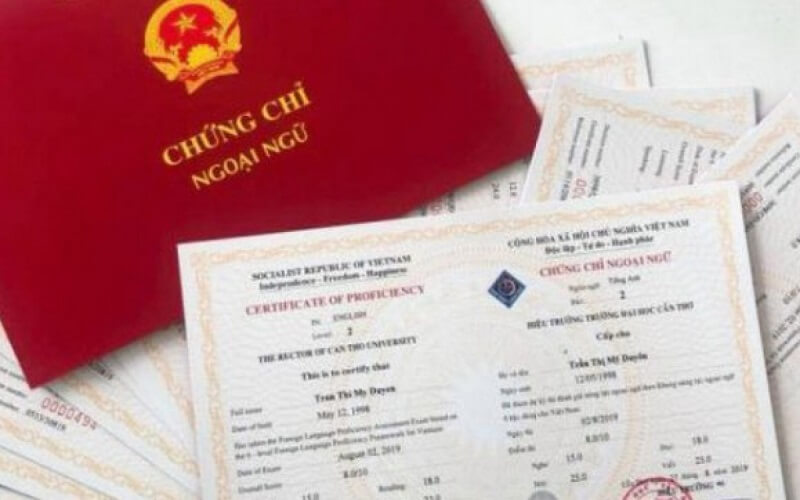 Đính kèm các chứng chỉ ngoại ngữ quốc tế