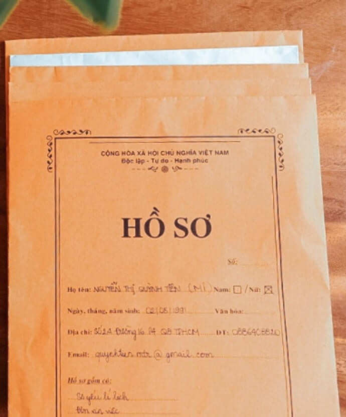 Trình tự sắp xếp giấy tờ