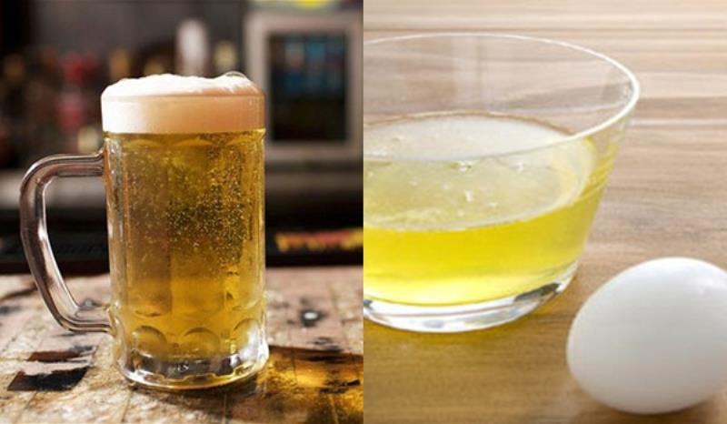 Bia với trứng gà cung cấp cho tóc nguồn dinh dưỡng dồi dào